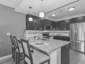 Luxurious Kitchen and Dining Area at Atlantic House Luxury High Rise Apartments in Midtown Atlanta