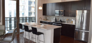 Luxurious Kitchen and Dining Area at Atlantic House Luxury High Rise Apartments in Midtown Atlanta