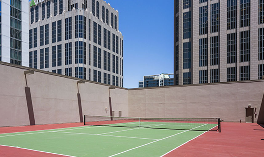 9th Floor Tennis Court at Atlantic House Luxury Apartments in Midtown Atlanta