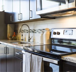 Premium Appliances and Granite Countertops in Kitchens of Our Luxury High Rise Apartments in Atlanta