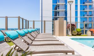 Beach Chairs by the Rooftop Pool of Atlantic House Luxury High Rise Apartments in Midtown Atlanta