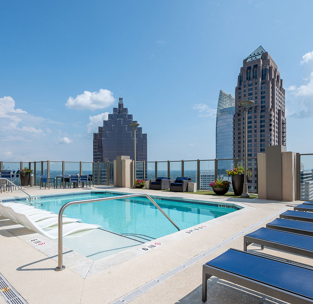 Rooftop Pool with Amazing Skyline Views in Our Luxury High Rise Apartments in Atlanta